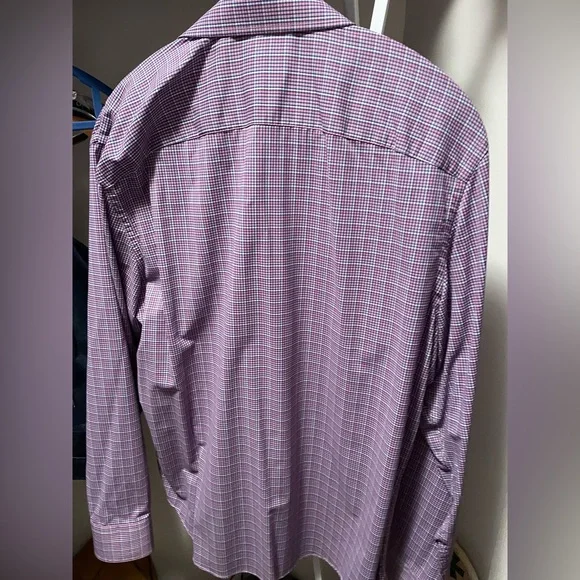 Untuckit Men's Purple Checkered Shirt, XL Slim - Picture 2 of 5